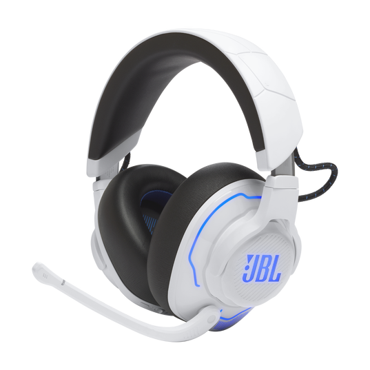 JBL Quantum 910P Console Wireless - White - Wireless over-ear console gaming headset with head tracking-enhanced, Active Noise Cancelling and Bluetooth - Detailshot 5